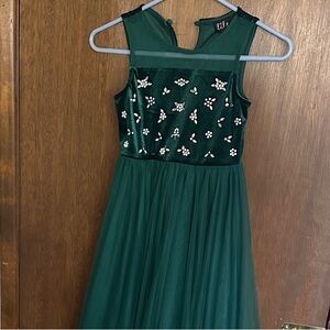 Lilt Green Kids Formal Dress with Sparkling Details